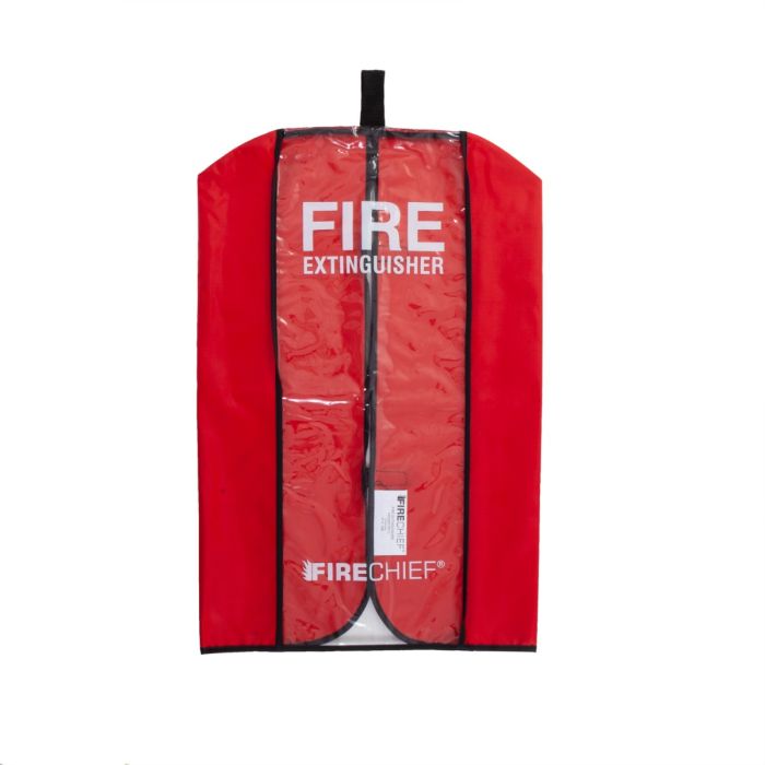 Fire Extinguisher Cover available in large size, with a durable red and black design for effective protection.