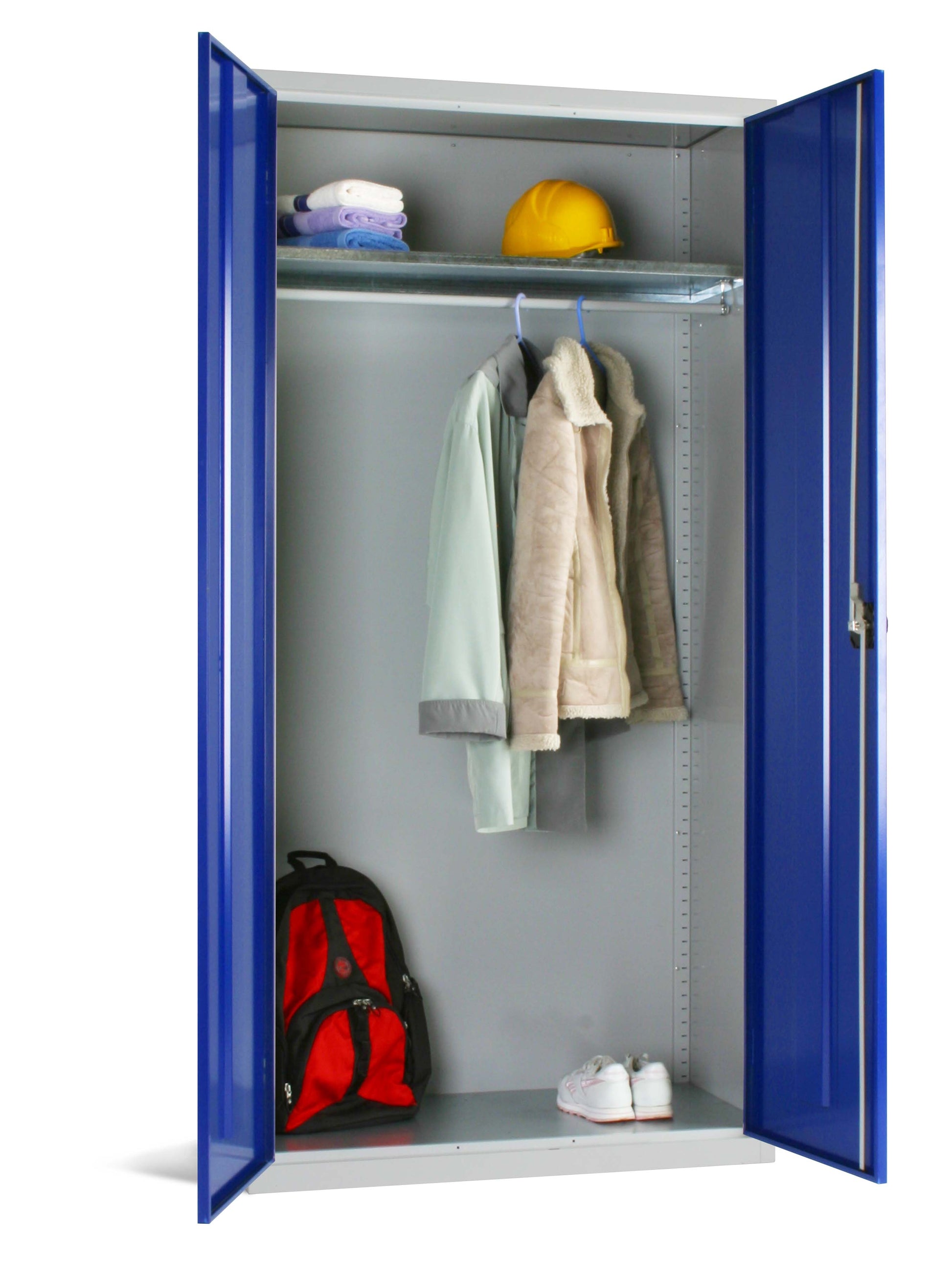 Green storage cabinet with a robust frame and antibacterial coating for industrial use.