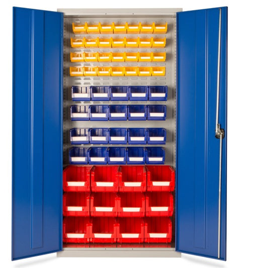 LARGE indsutrial storage cupboards with bins